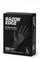 Box of 100 black nitrile barber gloves on white background