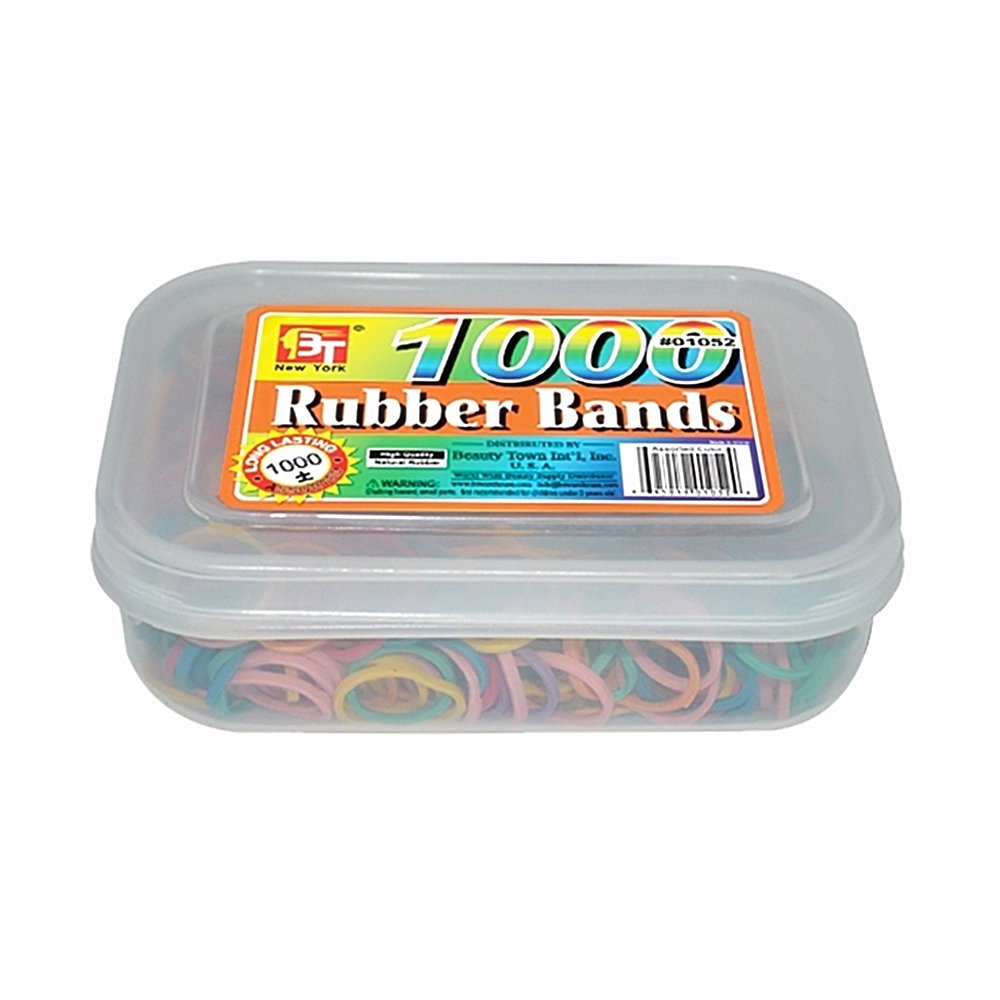 Rubber Band 1000 Assorted with Jar