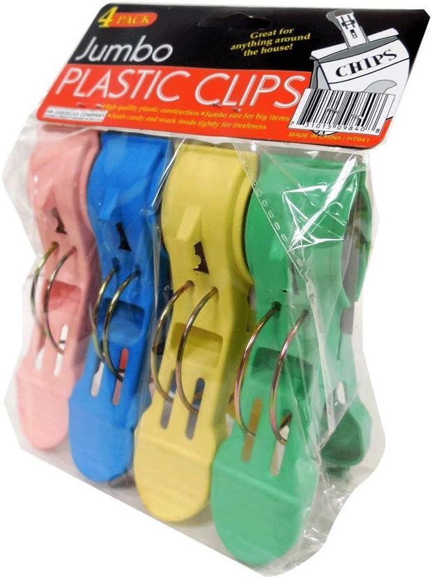 Jumbo Plastic Clips 4pc