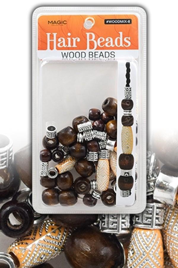 Magic Collection Wood Bead Mix 8 (for braids)