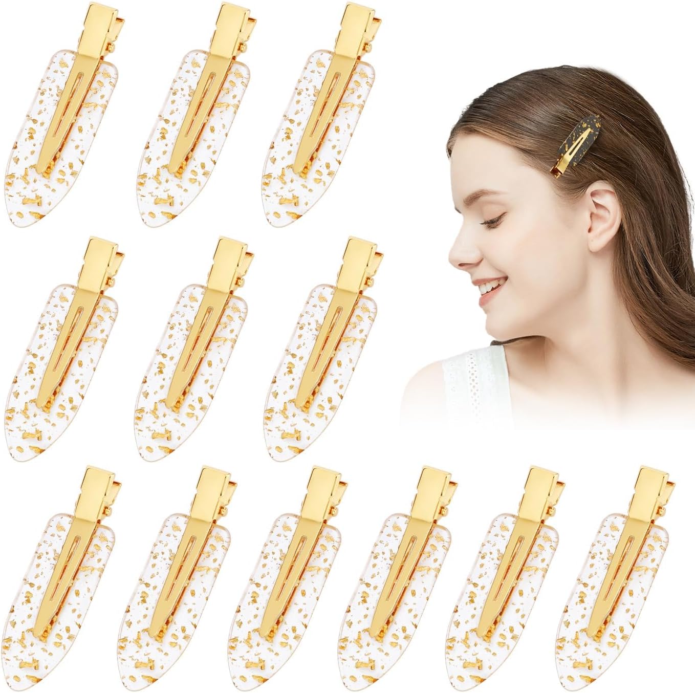 Duckbill Clips Gold 12pc