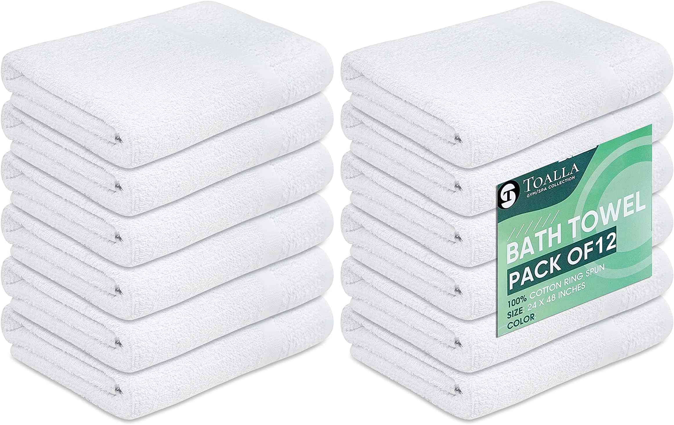 12 Pack White Towels