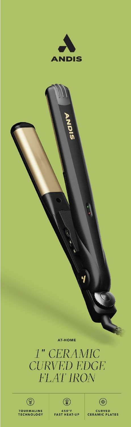 Andis At-Home Flat Iron Curved Edge 1 in