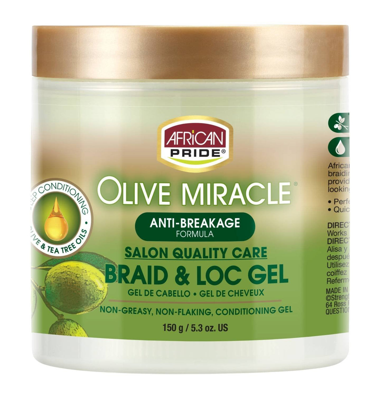 African Pride Olive Miracle Braid & Loc Gel 5.3 oz
