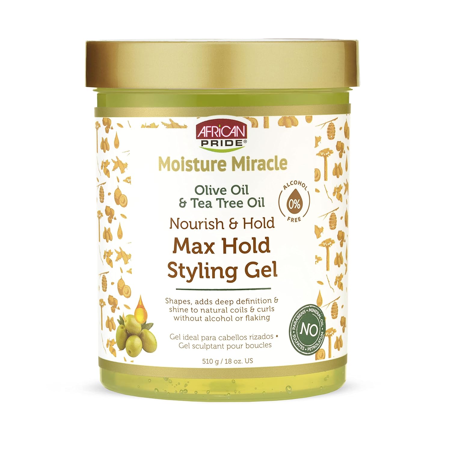 Moisture Miracle Olive Oil & Tea Tree Max Hold Gel 18 oz