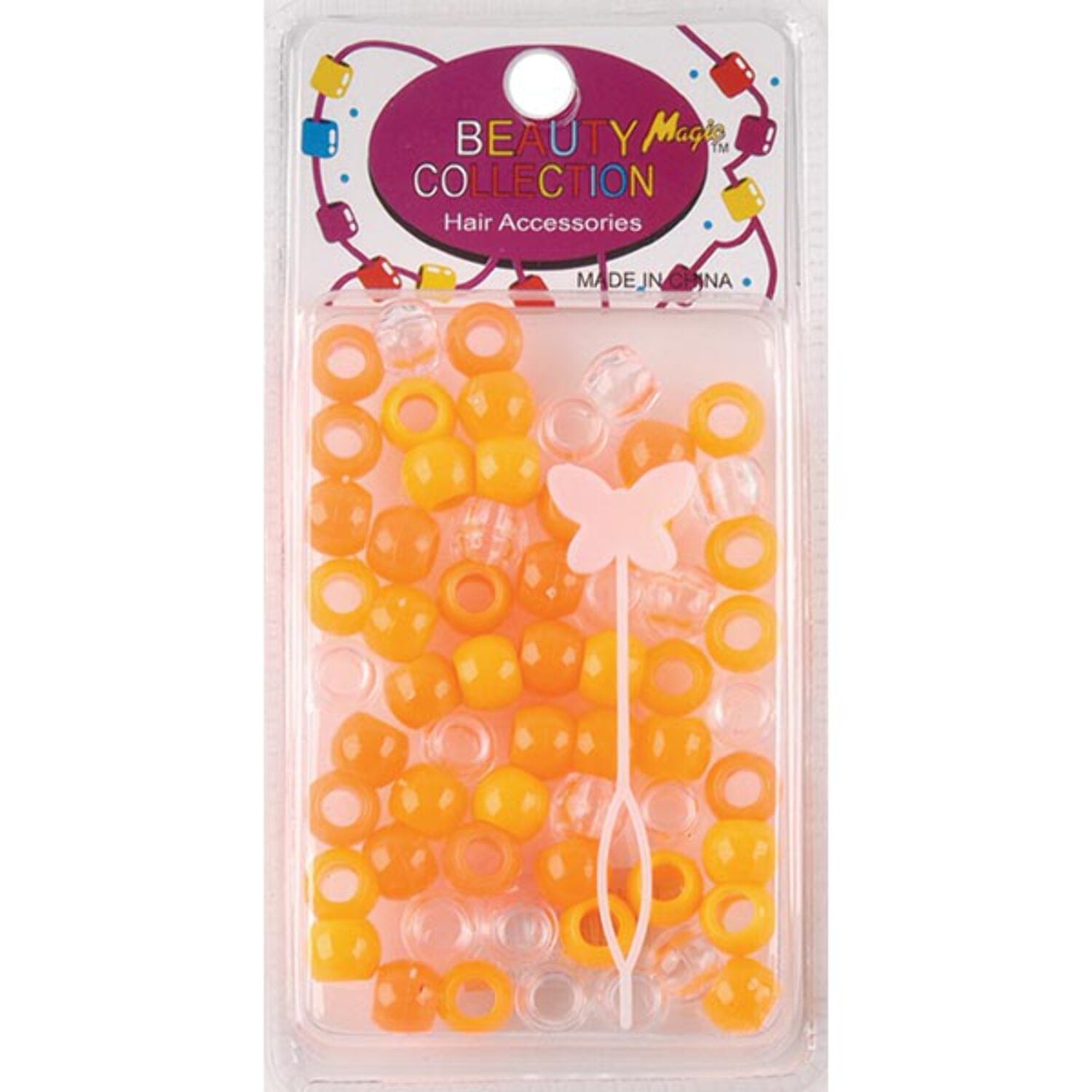 Beauty Collection Round Bead 14mm 2-Tone Neon Orange