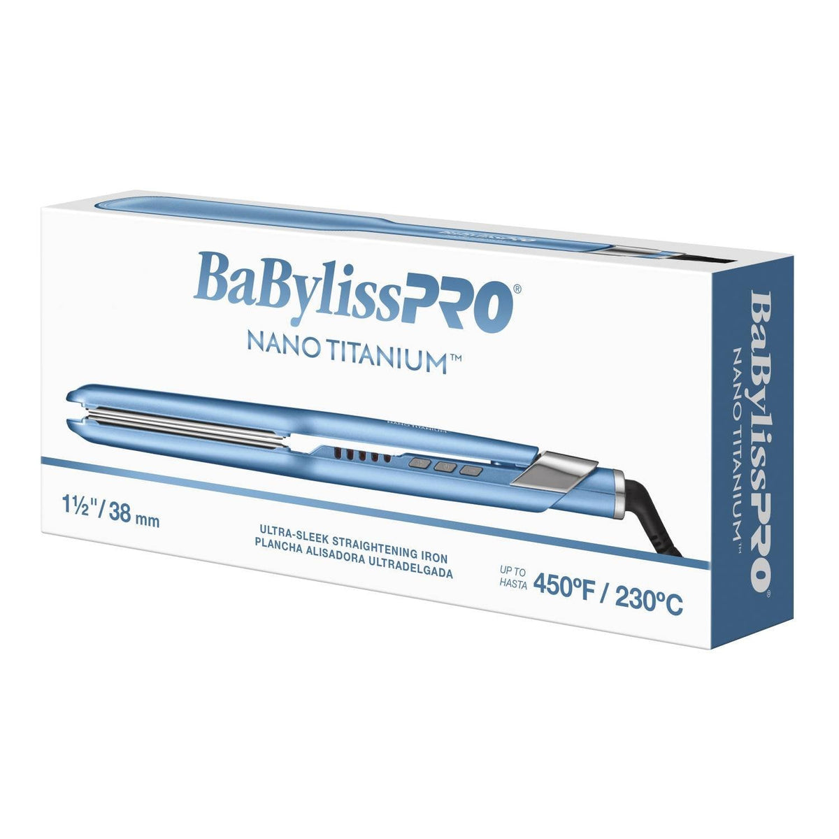 BaBylissPRO Nano Titanium Flat Iron Ultra Sleek 1 1/2 in