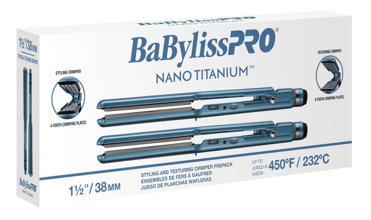 BaBylissPRO Nano Titanium PPK Crimping Irons 4&8-tooth