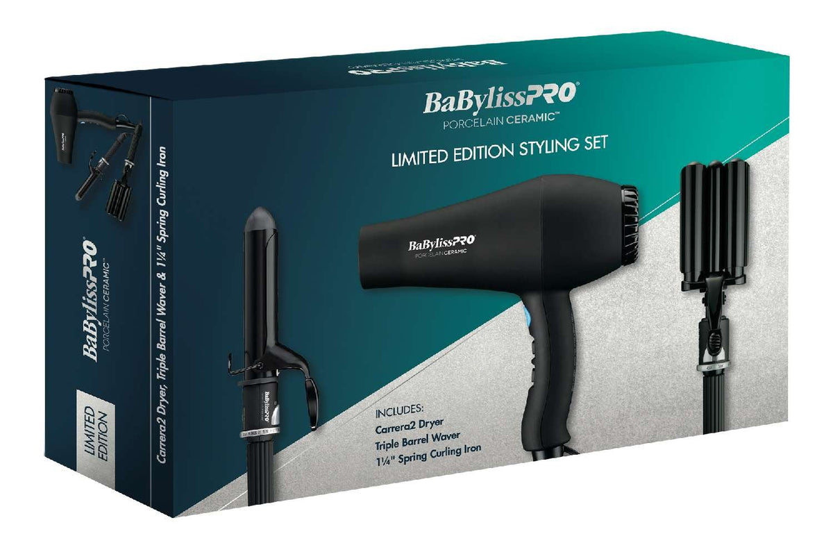 BaBylissPRO Porcelain PPK Dryer/Waver/Curl Iron 3 pcs