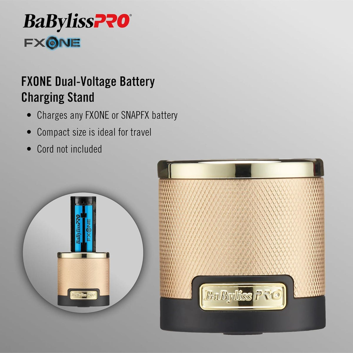 BaBylissPRO Fkone Charger FXTRAVBG Gold