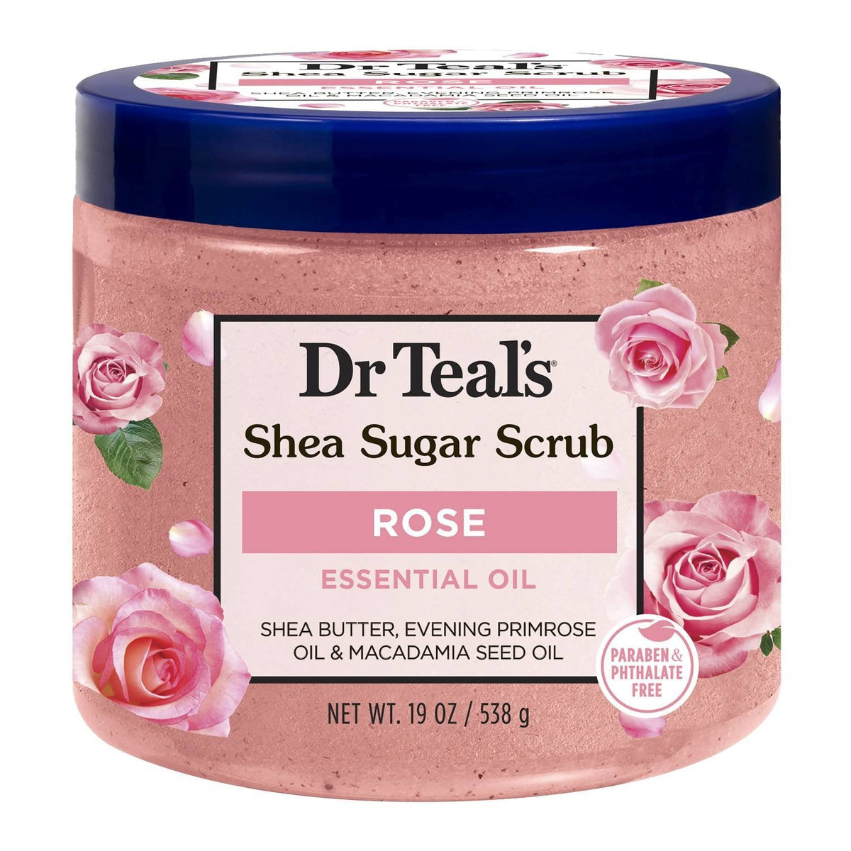 Dr Teal's Shea Sugar Scrub Rose 19 oz