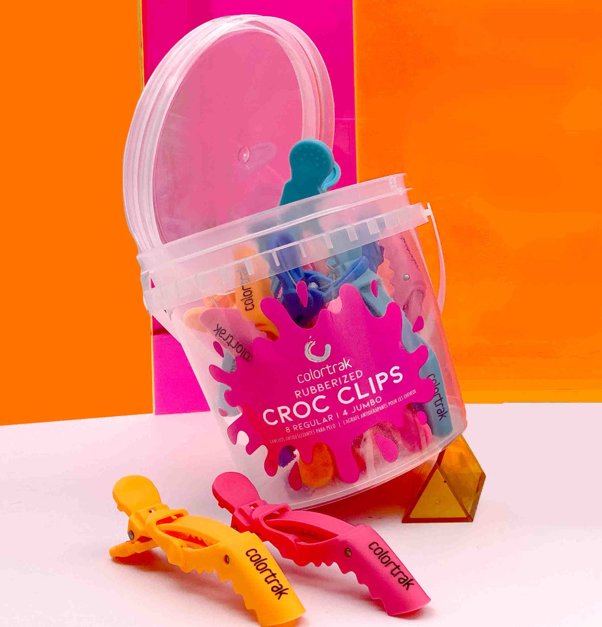 Croco Rubberized Hair Clips Assorted 12pc Jar