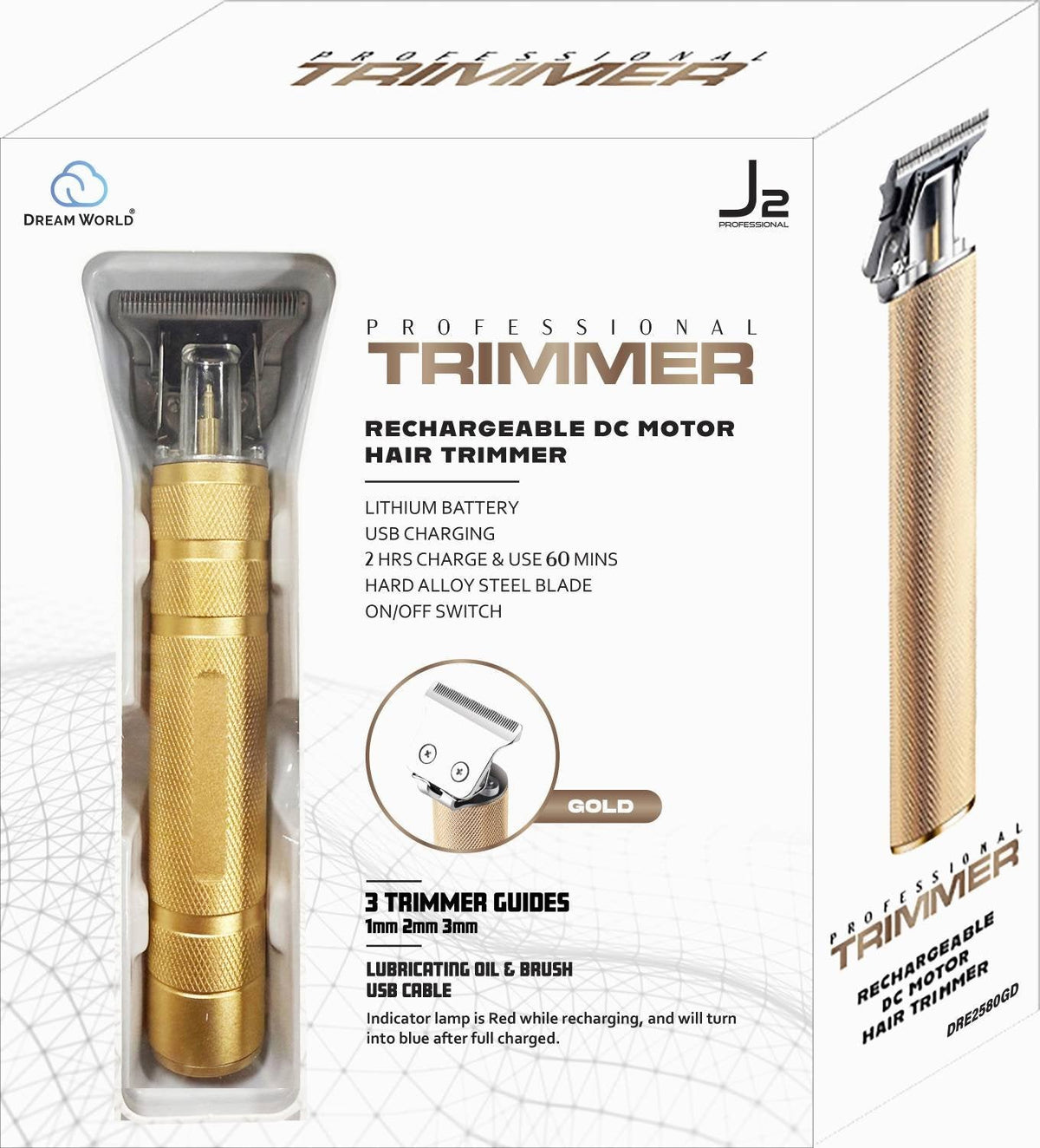J2 Trimmer Rechargeable DC Motor Gold