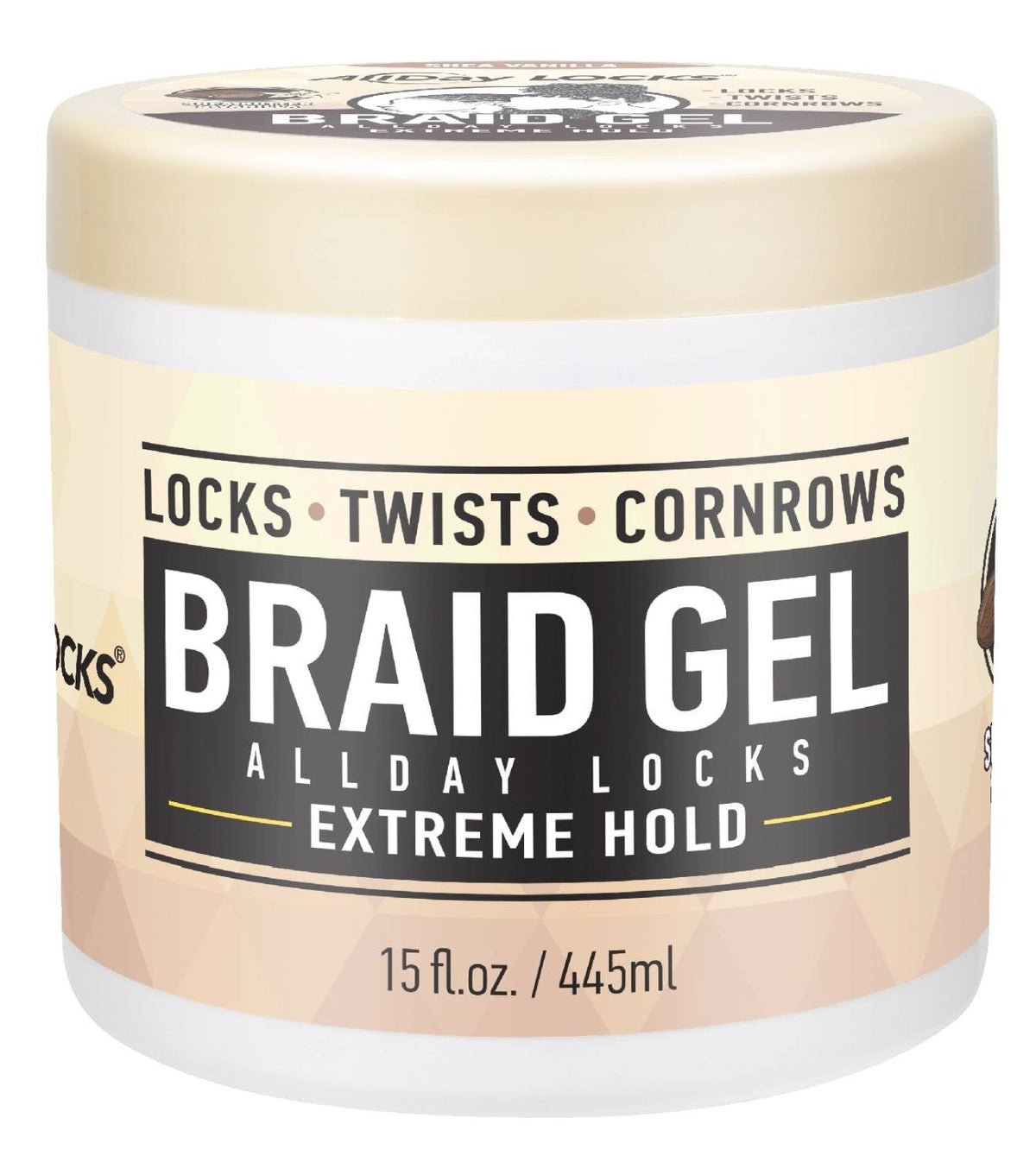 Allday Locks Braid Gel Shea Vanilla 15 oz