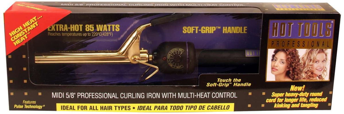 Hot Tools Curling Iron Gold Spring 5/8 in