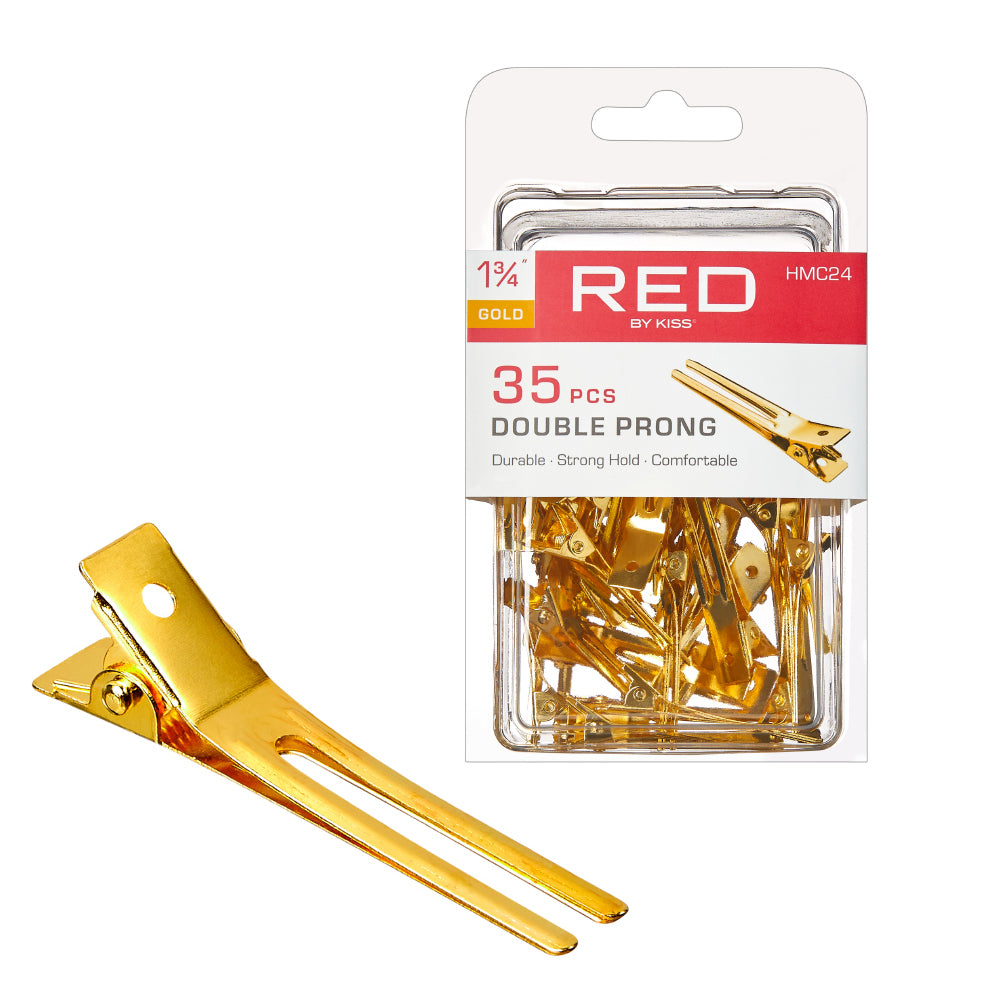 Double Prong Clips Gold 80ct