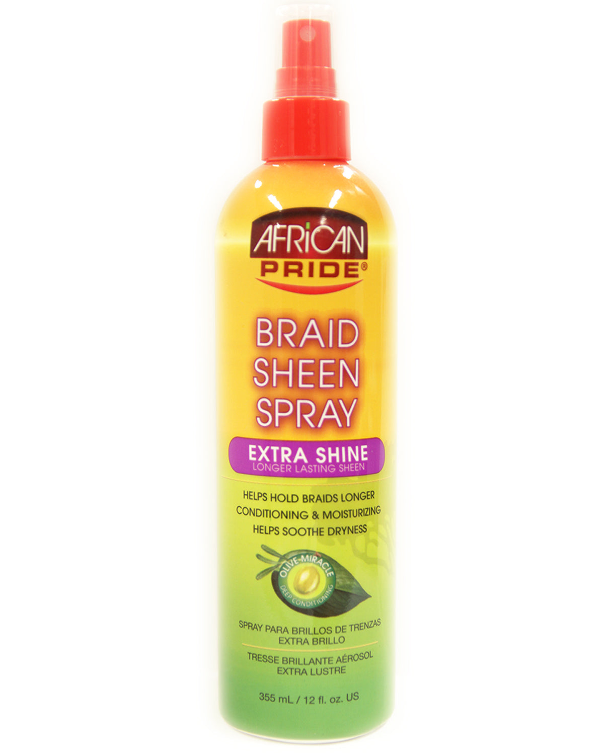 African Pride Braid Sheen Spray Extra Shine 12 oz