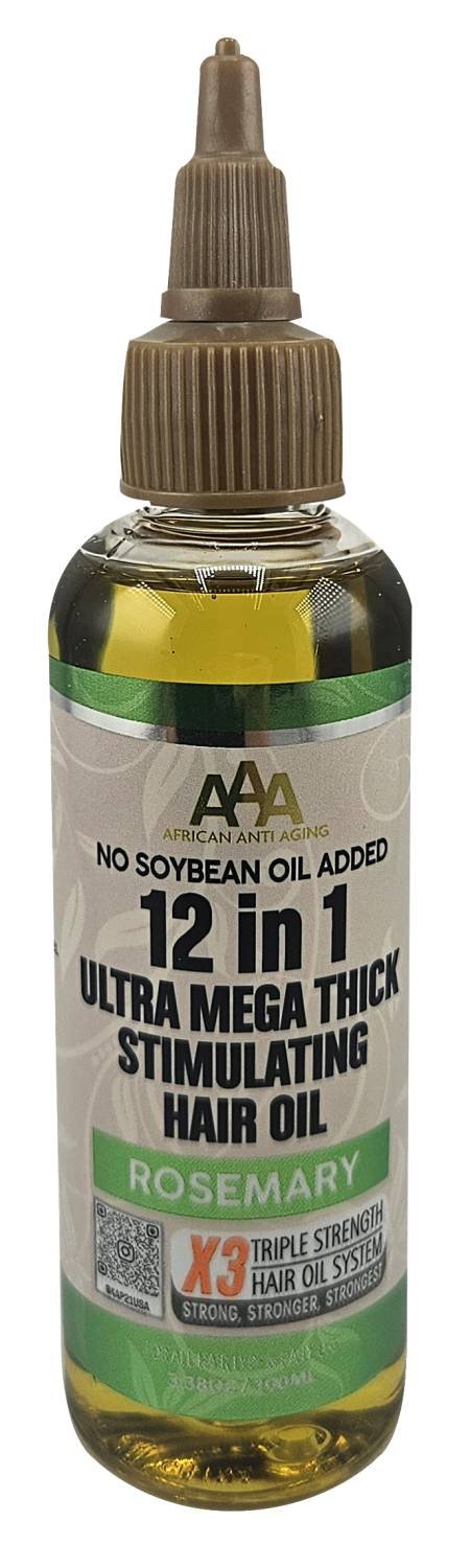 African Anti Aging 12 in 1 Hair Oil Rosemary 3.38 oz
