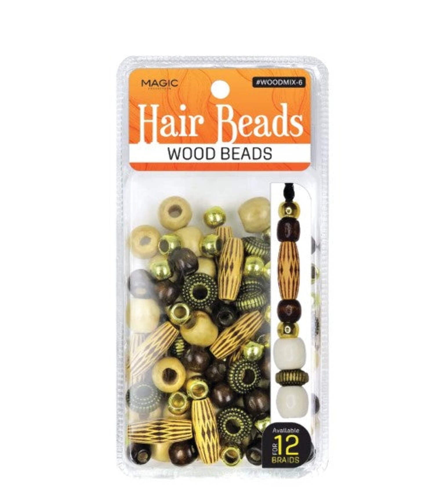 Magic Collection Wood Bead Mix 6 (for braids)
