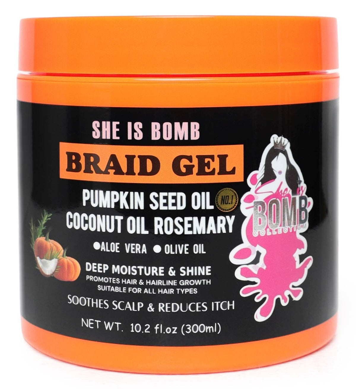 She Is Bomb Braid Gel Pumpkin Seed Oil 10.2 oz