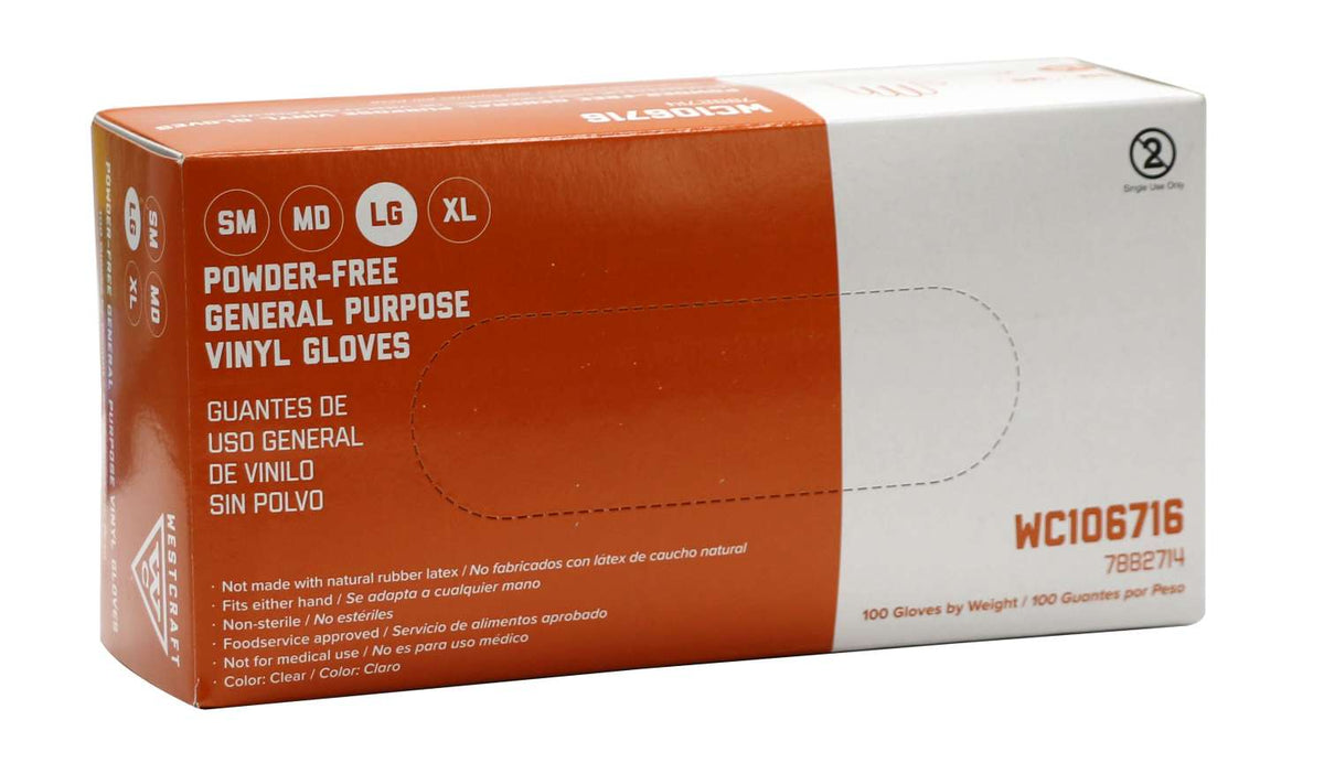 Safeko WC Vinyl P/Free Gloves Large 100 pc