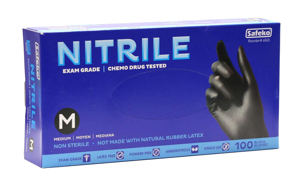 Safeko Nitrile Black Glove Medium 100 pc