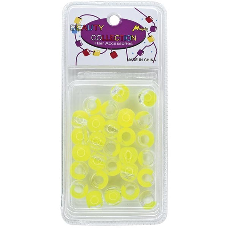 Beauty Collection Round Bead 14mm 2-Tone Neon Yellow