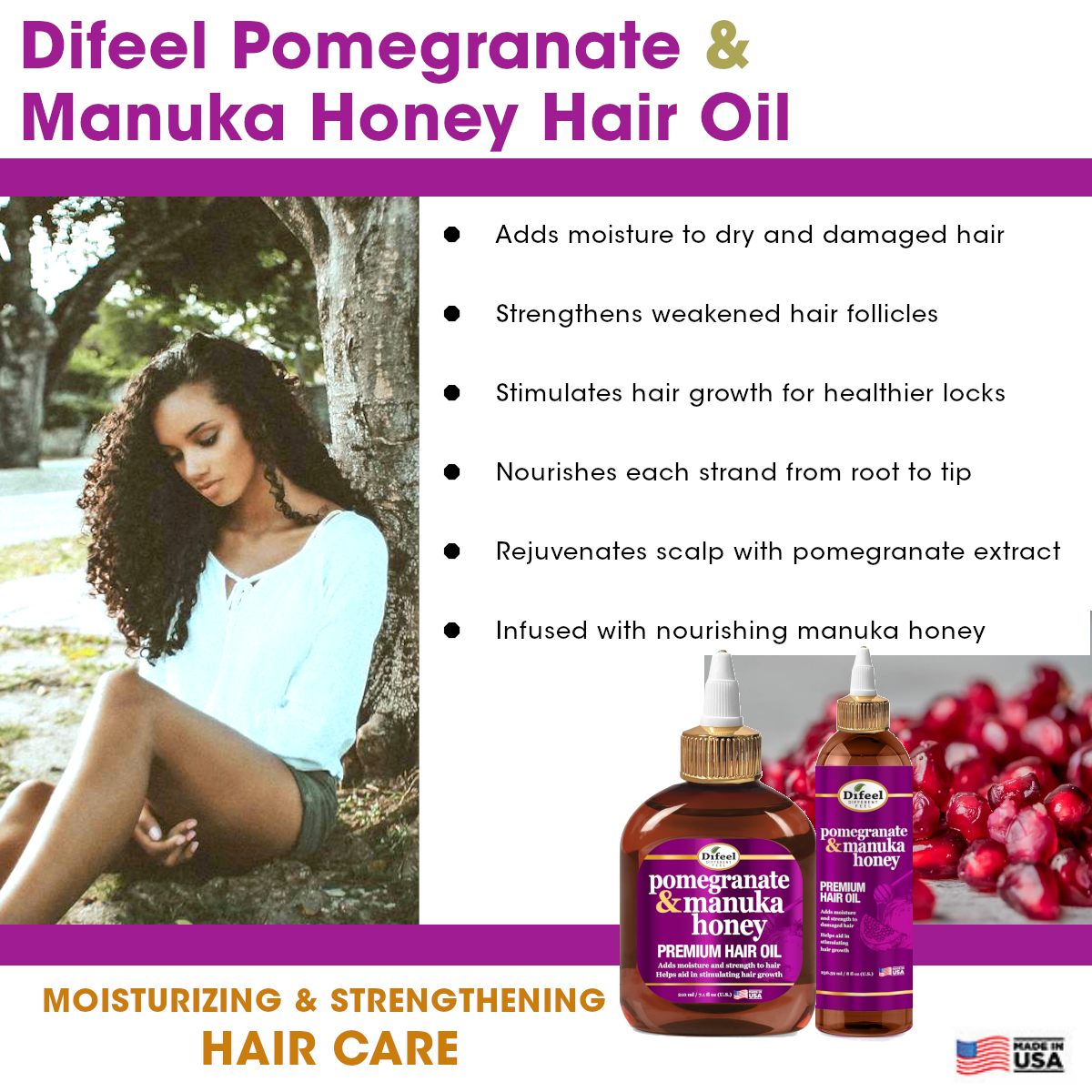 Difeel Pomgranate&Manuka Premium Hair Oil 8Oz