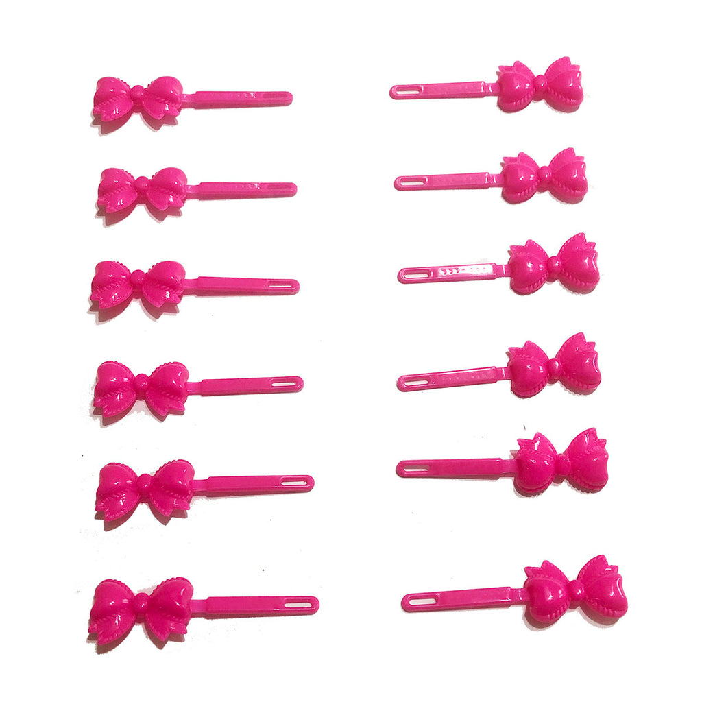 Ribbon Barrettes Hot Pink Mix