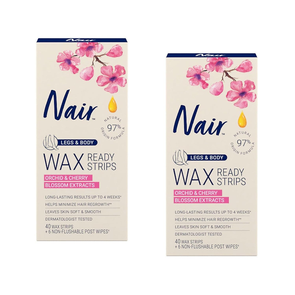 Nair Hair Remover Wax Strips Box 40Ct