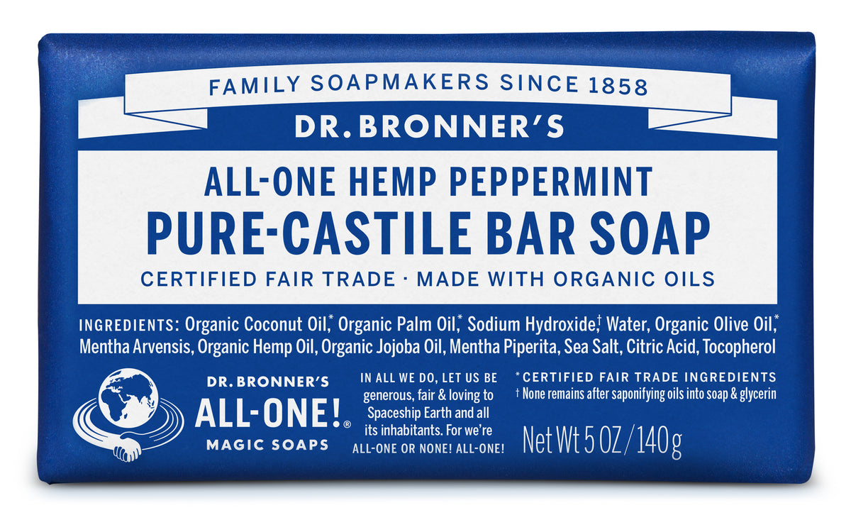 Dr Bronner Peppermint Bar Soap 5Oz