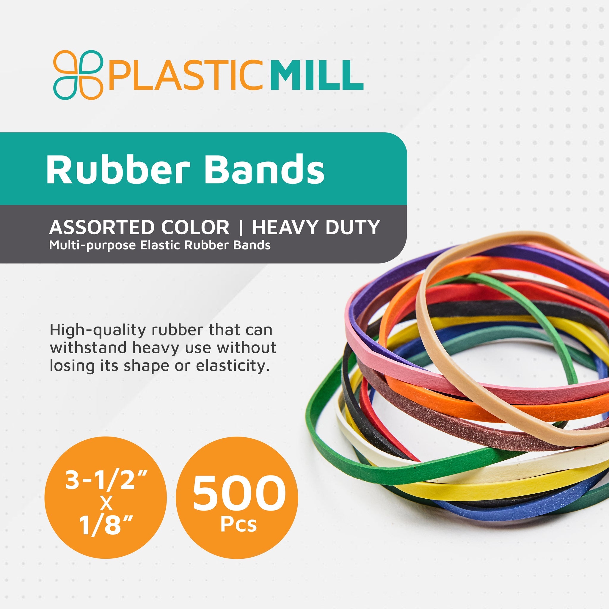 Two-Tone Rubber Bands 500ct