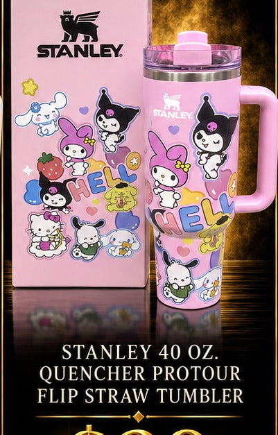 Stanley 40 oz Quencher ProTour Flip Straw Tumbler — Pink Sanrio Friends