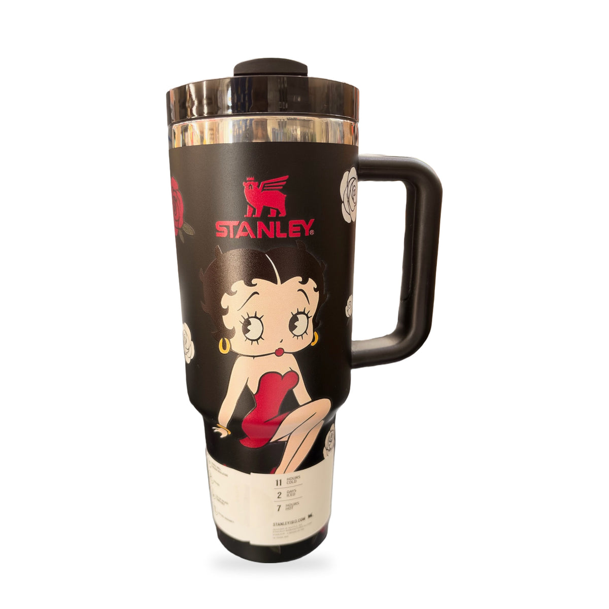 Stanley 40 oz Quencher H2.0 FlowState Tumbler — Black Betty Boop Roses
