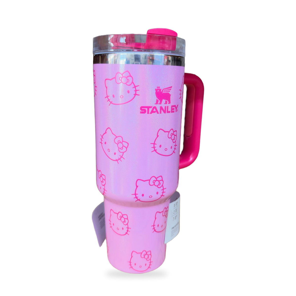Stanley 40 oz Quencher H2.0 FlowState Tumbler — Iridescent Pink Hello Kitty