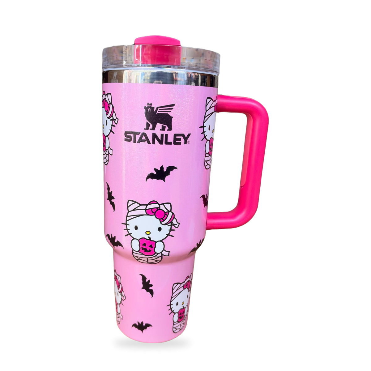 Stanley 40 oz Quencher H2.0 FlowState Tumbler — Hello Kitty Mummy Pink Shimmer