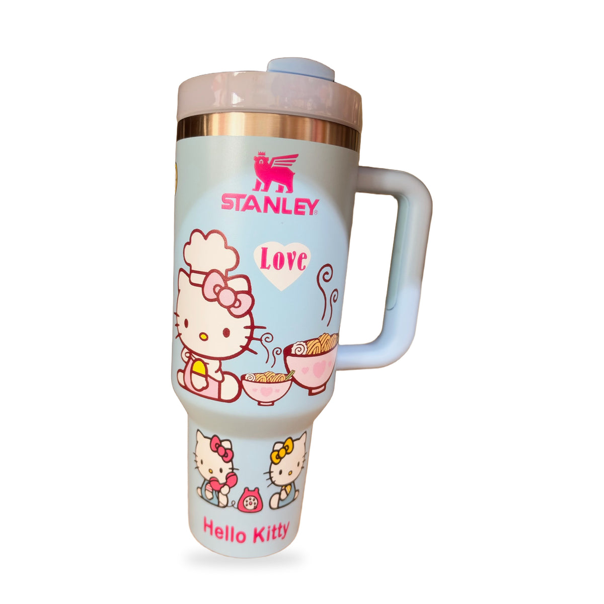 Stanley 40 oz Quencher H2.0 FlowState Tumbler — Light Blue Hello Kitty Chef Ramen