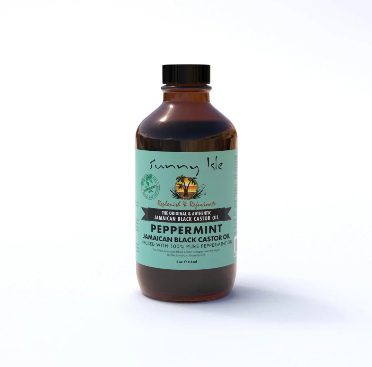 Sunny Isle Pepmint Black Castor Oil 4Oz